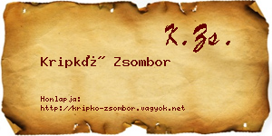 Kripkó Zsombor névjegykártya